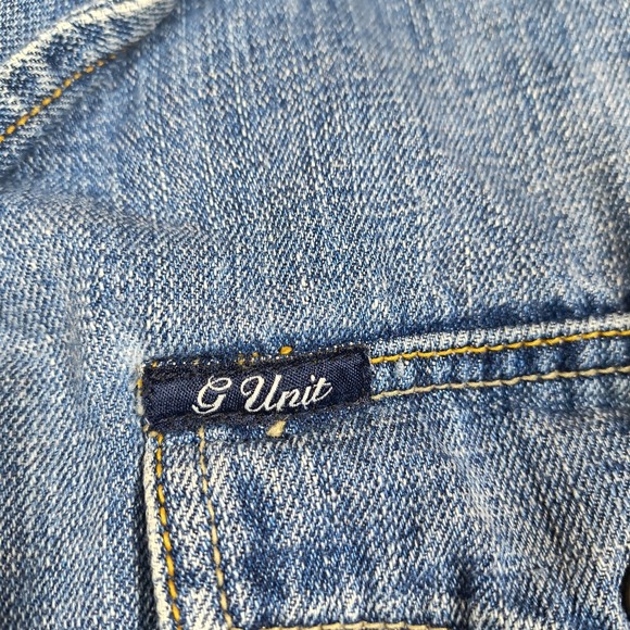 Vintage G Unit Denim Shirt Men XXL Blue Button Up Shacket Heavyweight Hiphop Y2K - Picture 6 of 11